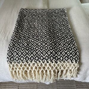 Anthropologie Knit Black and Cream Throw